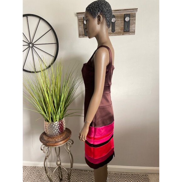 JAX Square Neckline Satin Cocktail Dress Size 10 - Picture 3 of 12